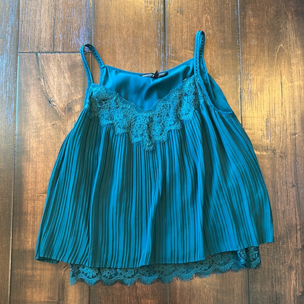 White House Black Market- Pleated Camisole- Emerald
